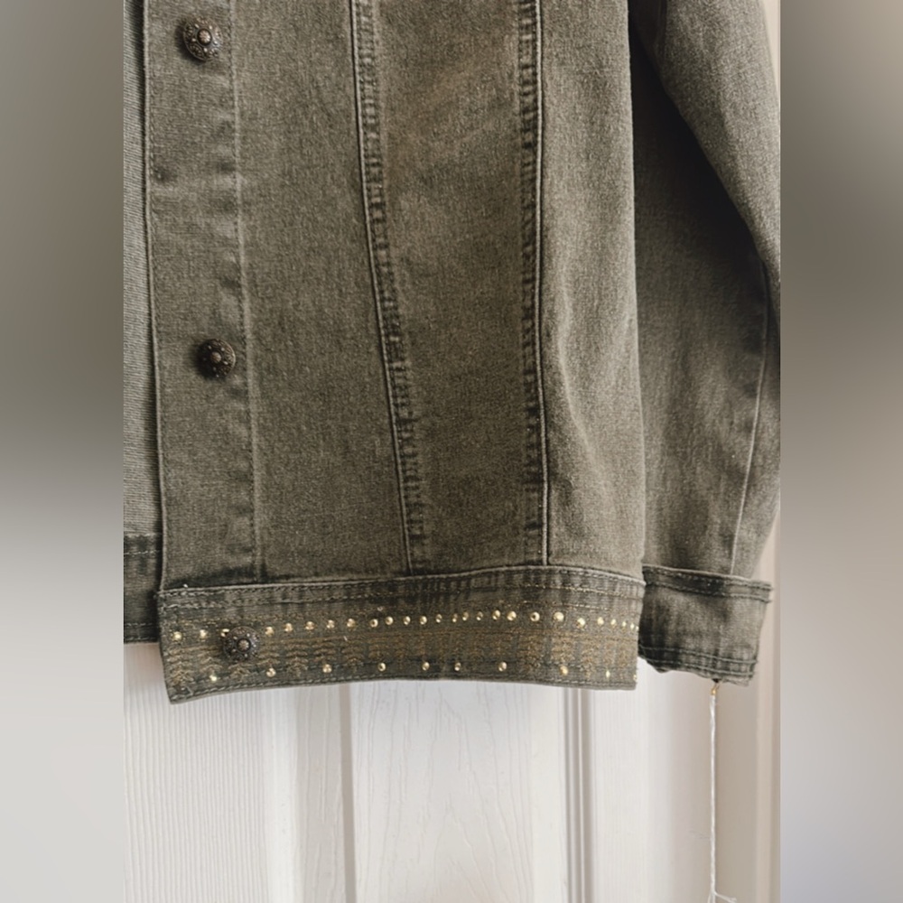 Studded Gray Denim Jacket - Picture 5 of 14